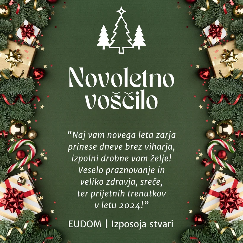 EUDOM, Izposoja stvari Novoletno voščilo 2024