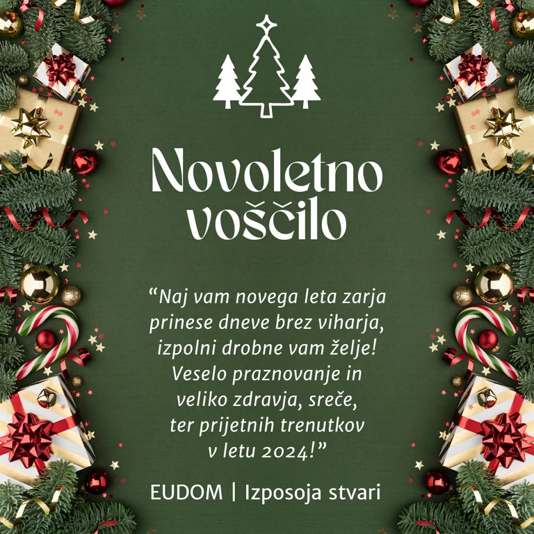 EUDOM, Izposoja stvari Novoletno voščilo 2024