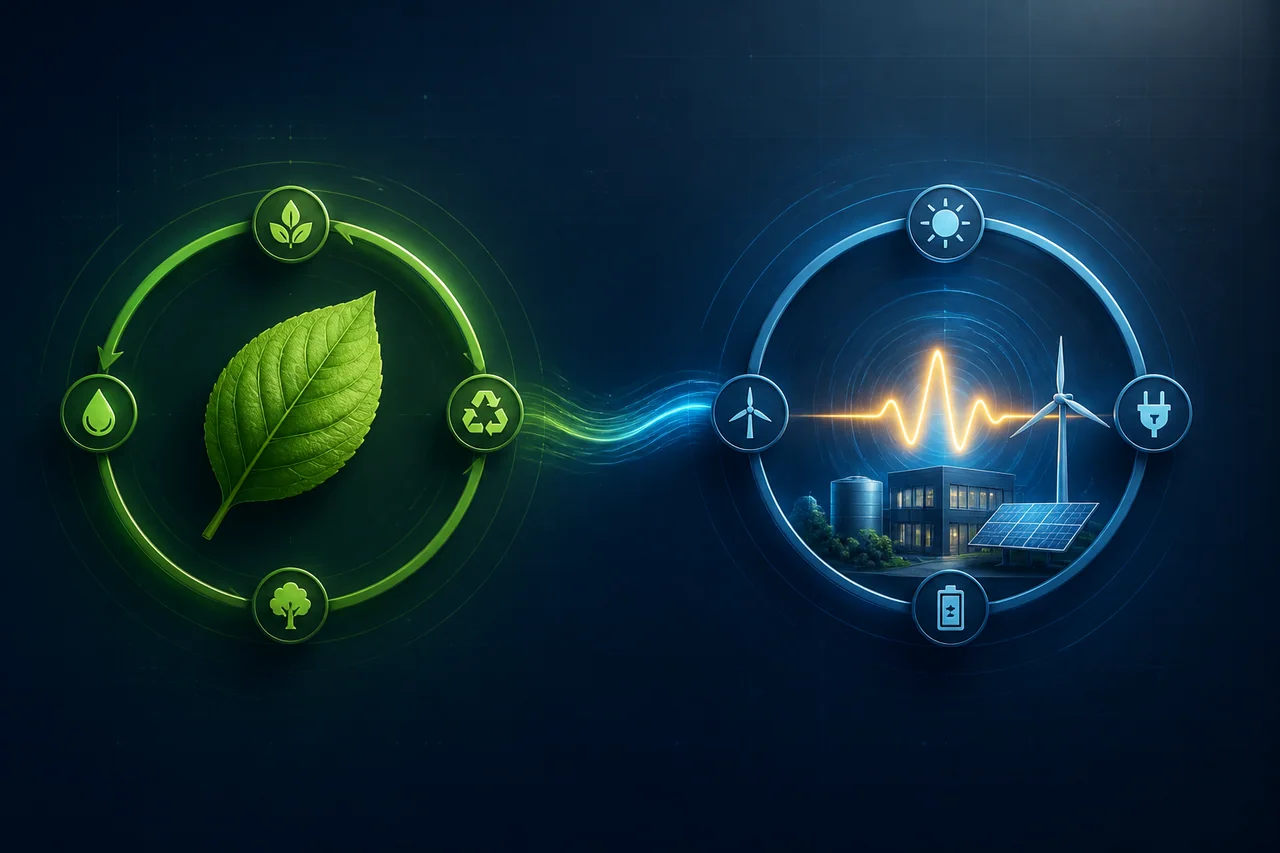A symbolic illustration of environmental stewardship and energy management